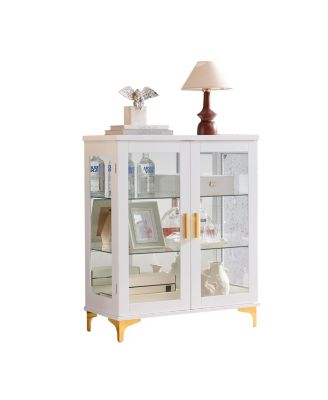 Cataleya 3-Tier Curio Display Cabinet Organizer with Storage Shelves for Figures & Collection Exhibit for Living Room, Bedroom