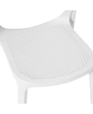 Modern Stackable Plastic Resin Patio Dining Side Chair (Set of 2)