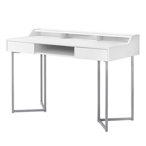 Sleek Writing Table with Storage Drawers for Study or Workspace