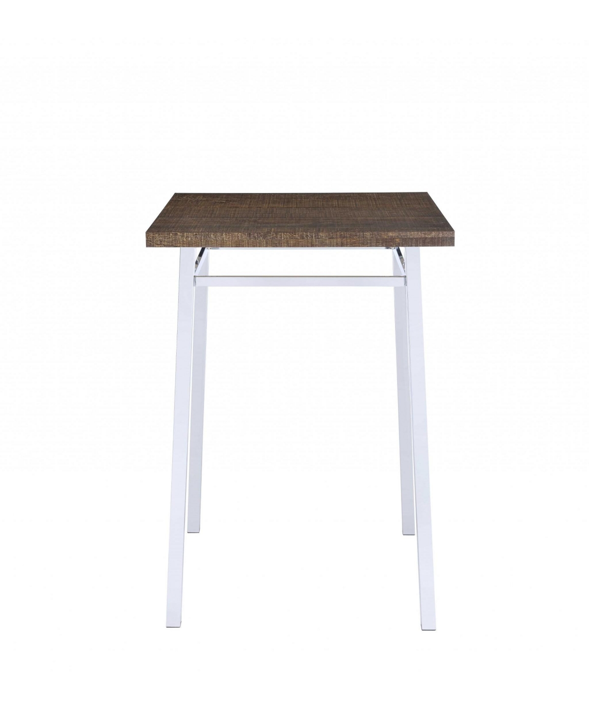 Square Manufactured Wood Bar Table with Sturdy Design - White, Brown