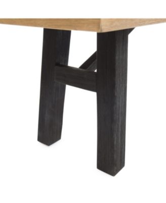 Gray Acacia Wood Outdoor Bench Weather Resistant Hardwood