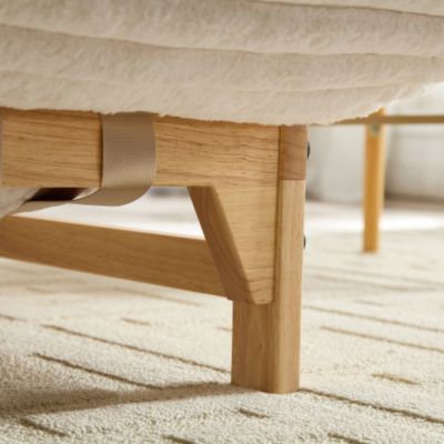 Accent Armless Lazy Sofa Single Seat Corduroy Fabric Off White 36.2inch x 43.3inch x 27.6inch