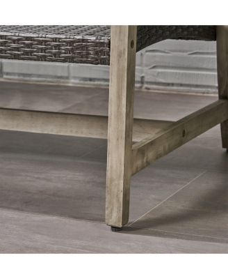 Classic 52 in. Wicker Outdoor Loveseat Features Acacia Wood Frame