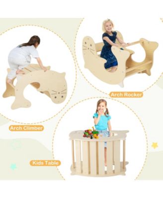 7-in-1 Indoor Climbing Toys for Toddlers with Reversible Ramp