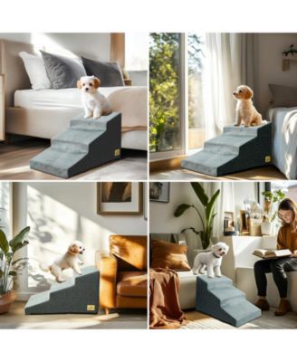 3-Step Non-Slip Sponge Dog Stairs for Small Dogs