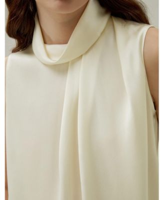 Women's Asymmetrical Sleeveless Cowl Neck Top