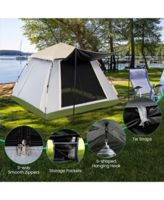 2-4 Person Instant Pop-up Camping Tent with Removable Rainfly