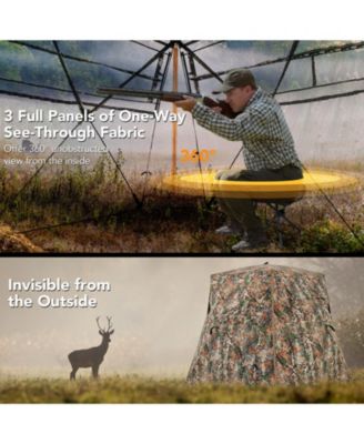 360° One Way See Through Ground Hunting Blind for Deer and Turkey Hunting