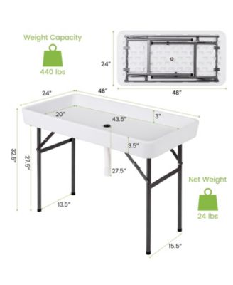 4 Feet Plastic Party Ice Folding Table with Matching Skirt