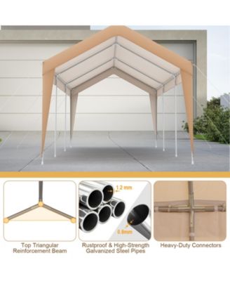 10 x 20 Feet Patio Heavy Duty  All-Weather Tent Carport with Galvanized Steel Frame