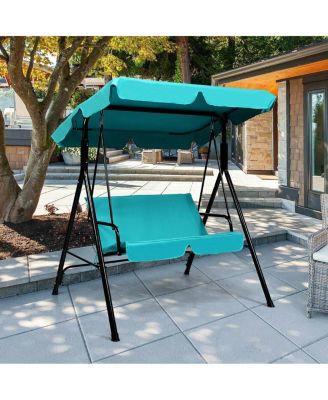 2 Person Weather Resistant Canopy Swing for Porch Garden Backyard Lawn