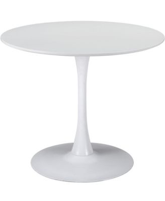 35" Steel Base Dining Table – Sturdy Pedestal Design for Home, Bistro, or Office Use