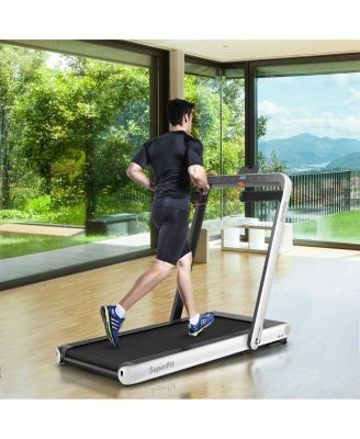 4.75HP 2 In 1 Folding Treadmill with Remote APP Control-White