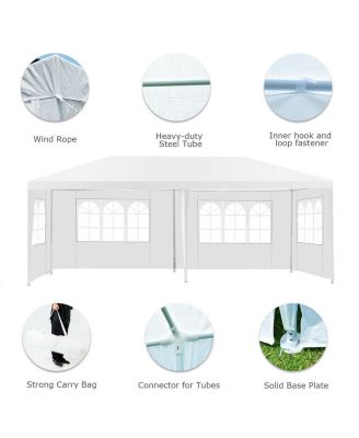 10 x 20 ft Outdoor Party Wedding Canopy Tent with Removable Walls and Carry Bag