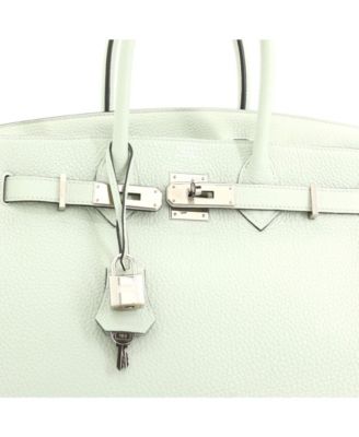 Pre-Owned Hermes Birkin 30 Handbag Green Togo with Palladium Hardware
