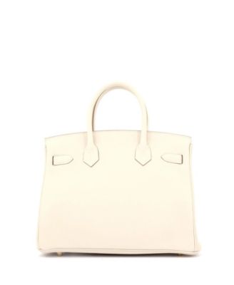 Pre-Owned Hermes Birkin 30 Handbag Light Clemence with Gold Hardware