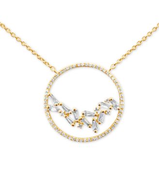 Le Vian - Vanilla Diamond Baguette Cluster Pendant Necklace (1/2 ct. t.w.) in 14k Yellow Gold, 18"