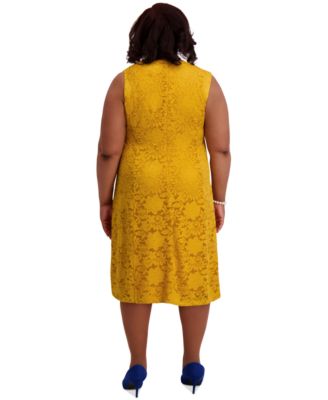 Women's Sleeveless Lace Fit & Flare Dress, Regular & Plus Sizes 