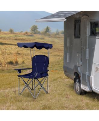 Portable Folding Beach Canopy Chair with Cup Holders