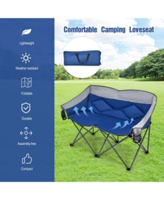 Folding Camping Chair with Bags and Padded Backrest