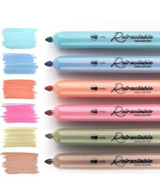 VINTAGE RETRACTABLE HIGHLIGHTERS - 6CT