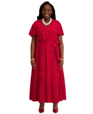 Flutter-Sleeve Smock-Waist Dress, Regular & Plus 