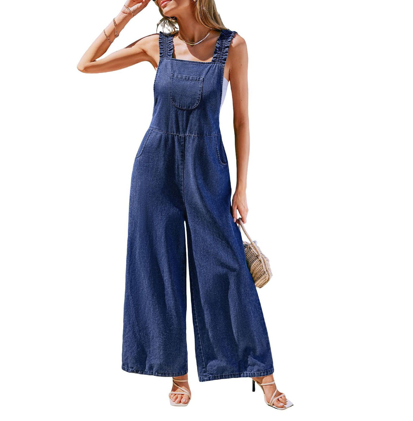 Женский комбинезон Cupshe Sweet Dreams Blue Jumpsuit, цвет: Средний синий — фото 1