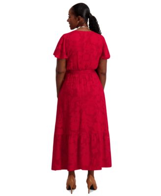 Flutter-Sleeve Smock-Waist Dress, Regular & Plus 