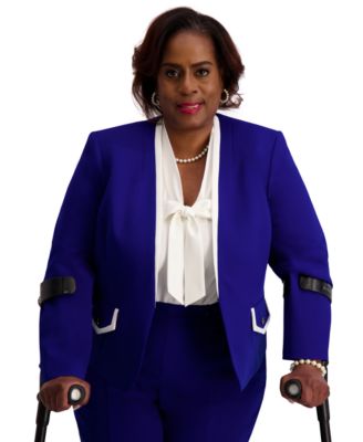 Framed Collarless Jacket, Regular & Plus 