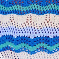 Women's Rolling Waves Blue Cover-Up Mini Beach Dress