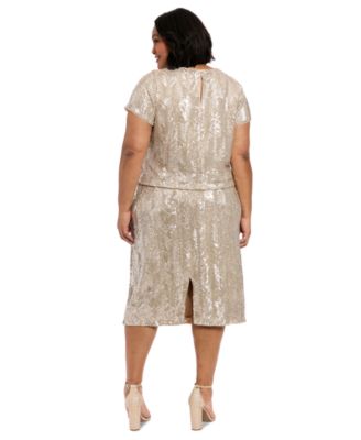 Plus Size Short-Sleeve Sequined Top