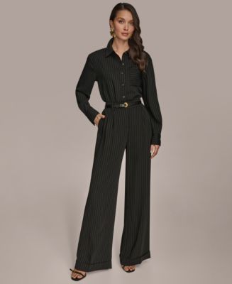 売れ筋商品|||ダナ キャラン ニューヨーク カットソー トップス レディース Petite Animal-Print Draped Surplice Blouse, Created for Macy's Black/Tan DKNY Women's Leopard Print Shirts & Tops - Macy's