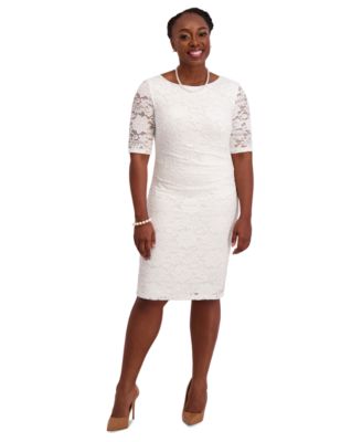 Kasper - Women's Lace-Sleeve Sheath Dress, Regular & Plus Sizes