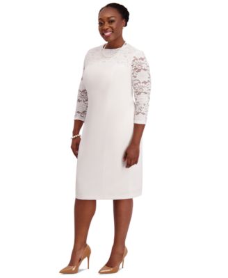 Women's Lace-Sleeve Sheath Dress, Regular & Plus Sizes 