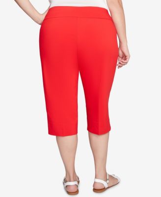 Plus Size Ladder Hem Americana Clamdigger Capri Pants
