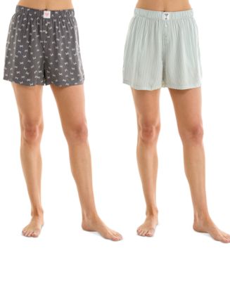 Roudelain Women's 2-Pk. Printed Mid-Rise Boxer Shorts - Macy's