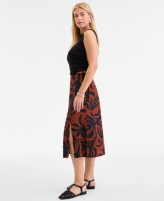 Women's Side-Slit Slip Skirt, Exclusively at Macy's