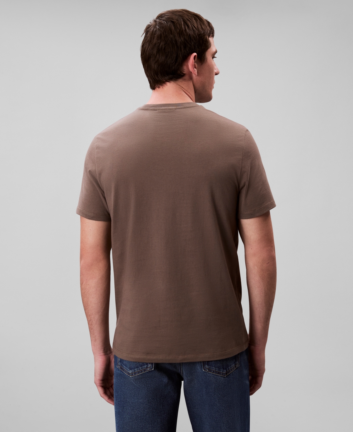 Shop Calvin Klein Men's Smooth Cotton Solid Crewneck T-shirt
