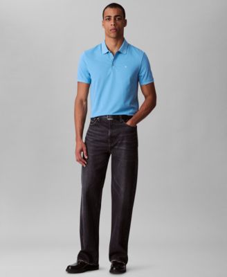 Men's Regular-Fit Smooth Cotton Monogram Logo Polo Shirt