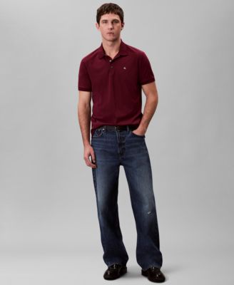 Men's Regular-Fit Smooth Cotton Monogram Logo Polo Shirt