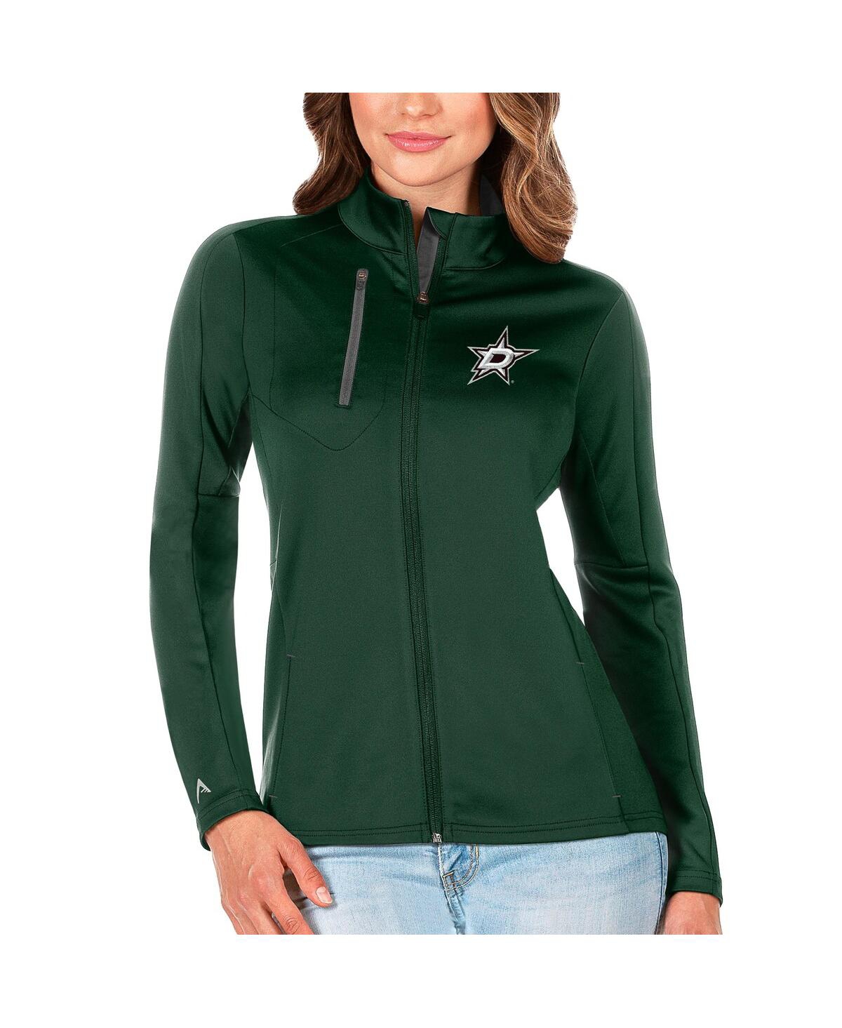 Antigua Women's Green/charcoal Dallas Stars Generation Full-zip Pullover Jacket