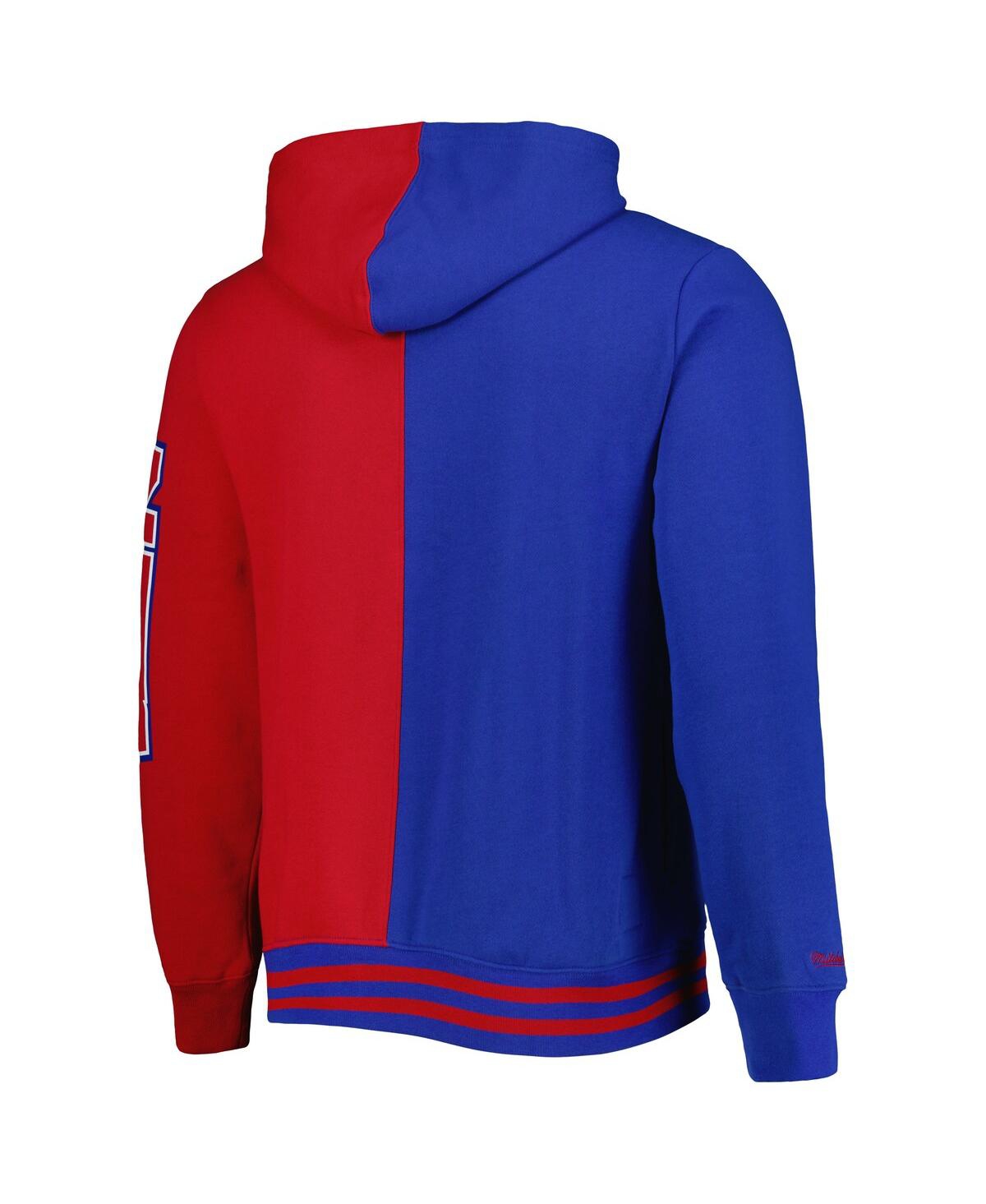 Mitchell & Ness Men's Blue/red New Jersey Nets Big Tall Hardwood Classics Split Pullover Hoodie