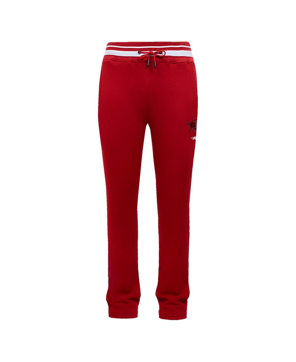 PRO STANDARD MEN'S CARDINAL ARKANSAS RAZORBACKS SCRIPT TAIL FLEECE SWEATPANTS 