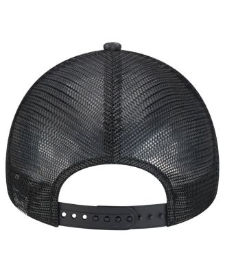 Men's Black Los Angeles Lakers Midnight Ink Tonal A-Frame Trucker 9FORTY Adjustable Hat