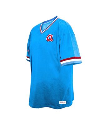 Mitchell & Ness - Men's Royal Atlanta Braves Big Tall V-Neck T-Shirt