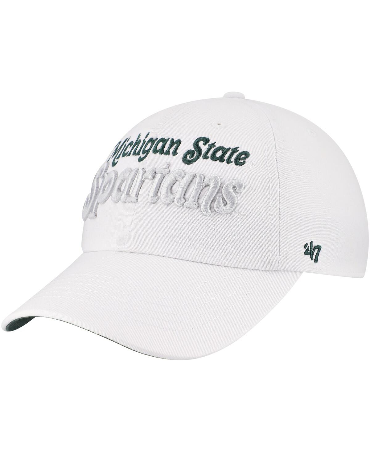 47 Brand Women's White Michigan State Spartans Pensacola Clean Up Adjustable Hat