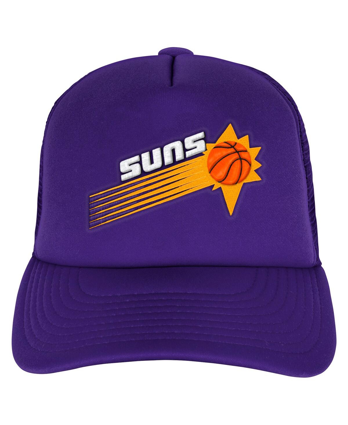 Shop Mitchell & Ness Big Boys And Girls Purple Phoenix Suns Core Evergreen Trucker Adjustable Hat