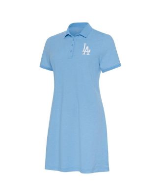 Antigua - Women's Light Blue Los Angeles Dodgers Play Through Polo Dress