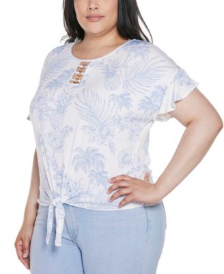 Plus Size Pineapple Print Knit Top
