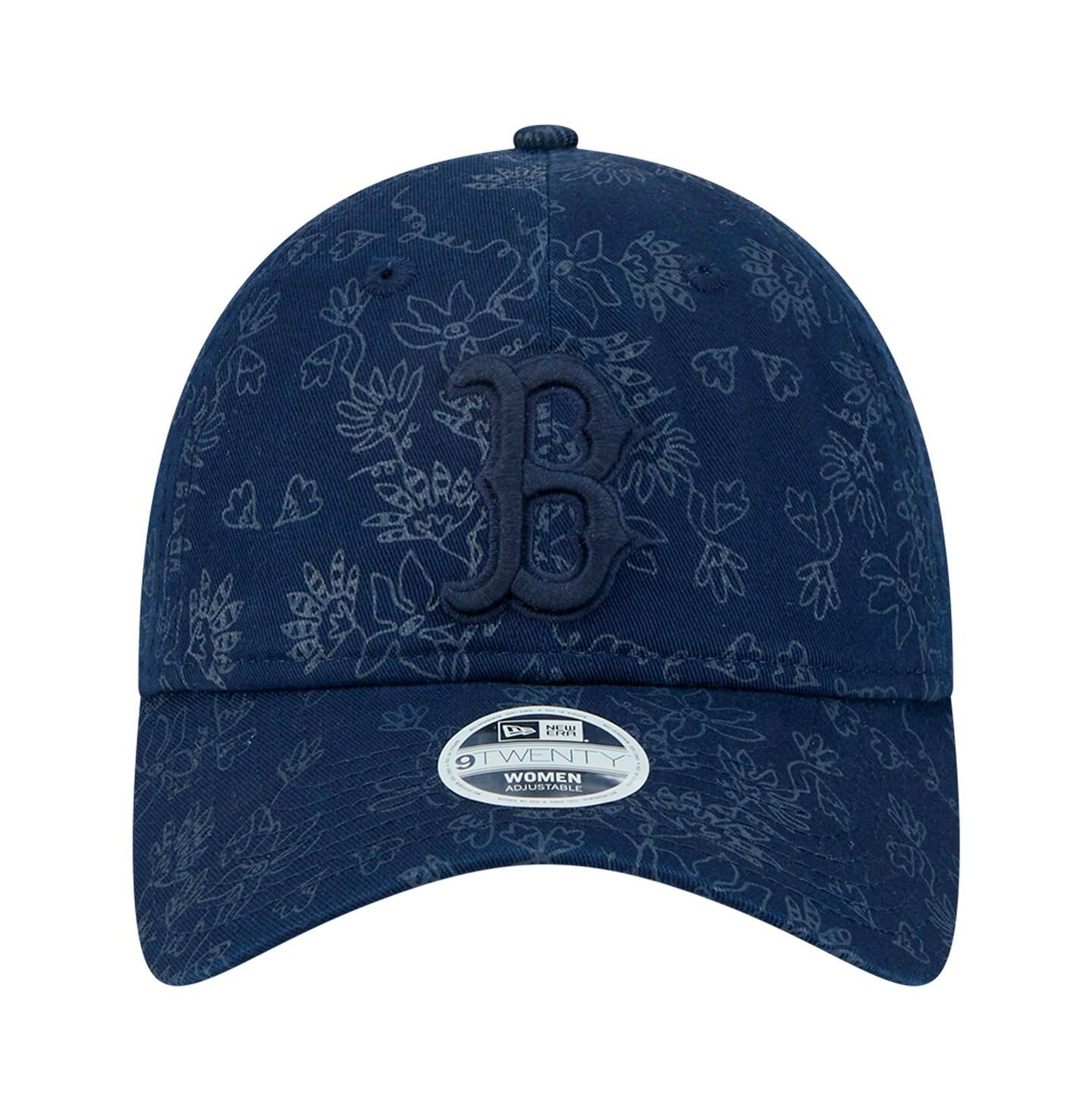 Женская кепка New Era Navy Boston Red Sox Tonal Floral 9TWENTY Adjustable Hat — фото 2